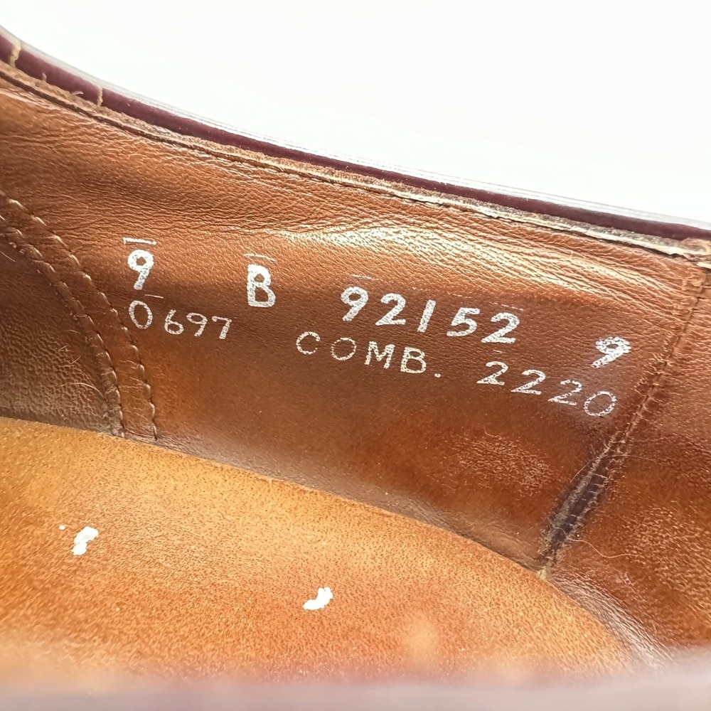Allen Edmonds Lloyd Shoes Mens 9 B Brown Leather Wingtip Oxford Dress Casual - Picture 10 of 11